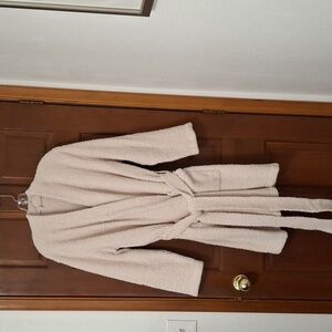 Pottery Barn Cozy Comfort Sherpa Cream Wrap Robe With Pockets Size Medium Ivory